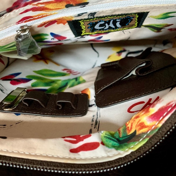 CHI BY FALCHI LEATHER AMINAL PRINT HANDBAG NIB - Picture 5 of 8